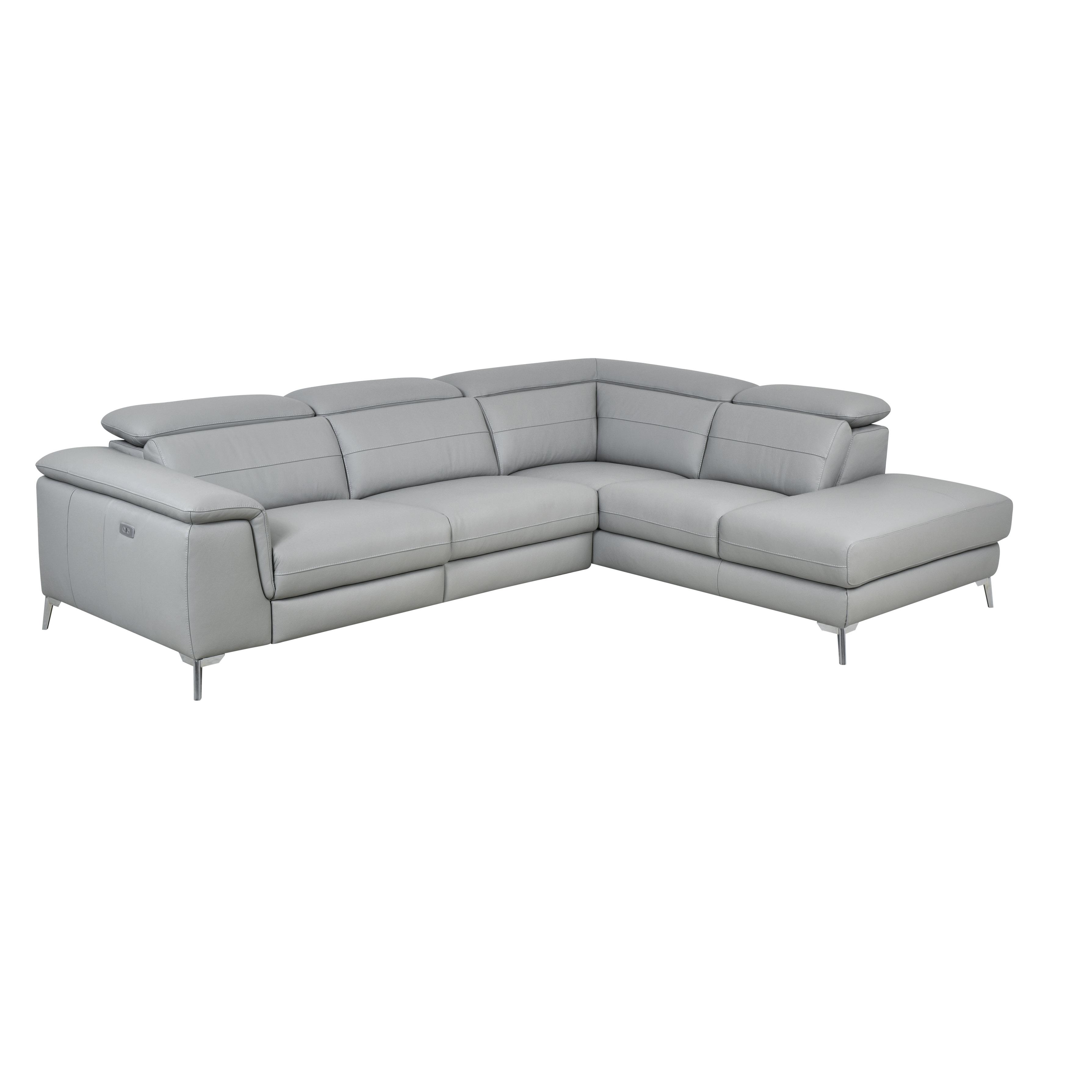 

    
Contemporary Light Gray Leather 2-Piece Sectional Homelegance 8256GY* Cinque
