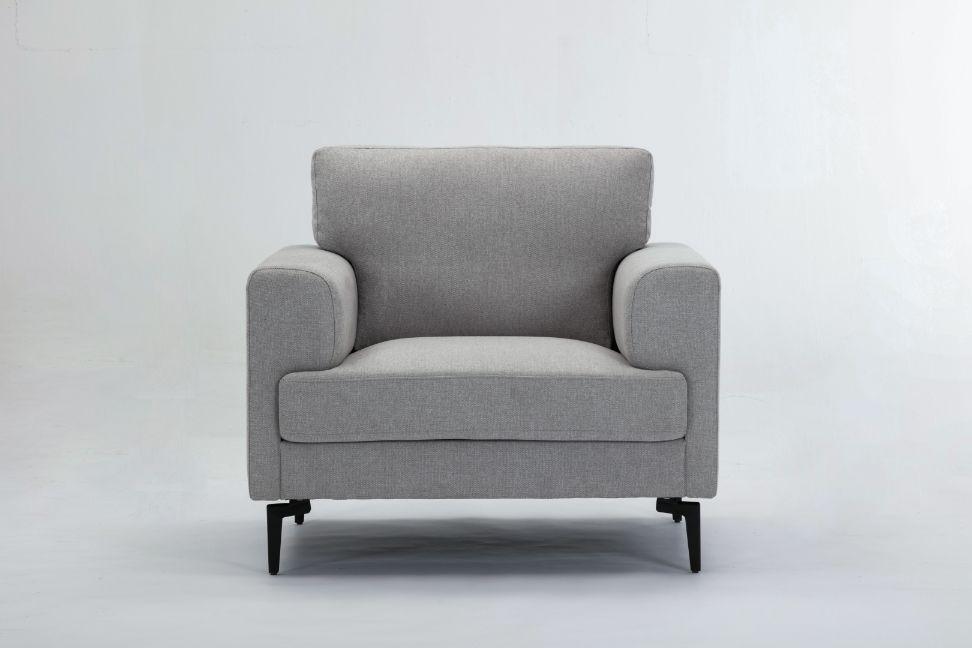 

    
Contemporary Light Gray Linen Chair by Acme Kyrene 56927
