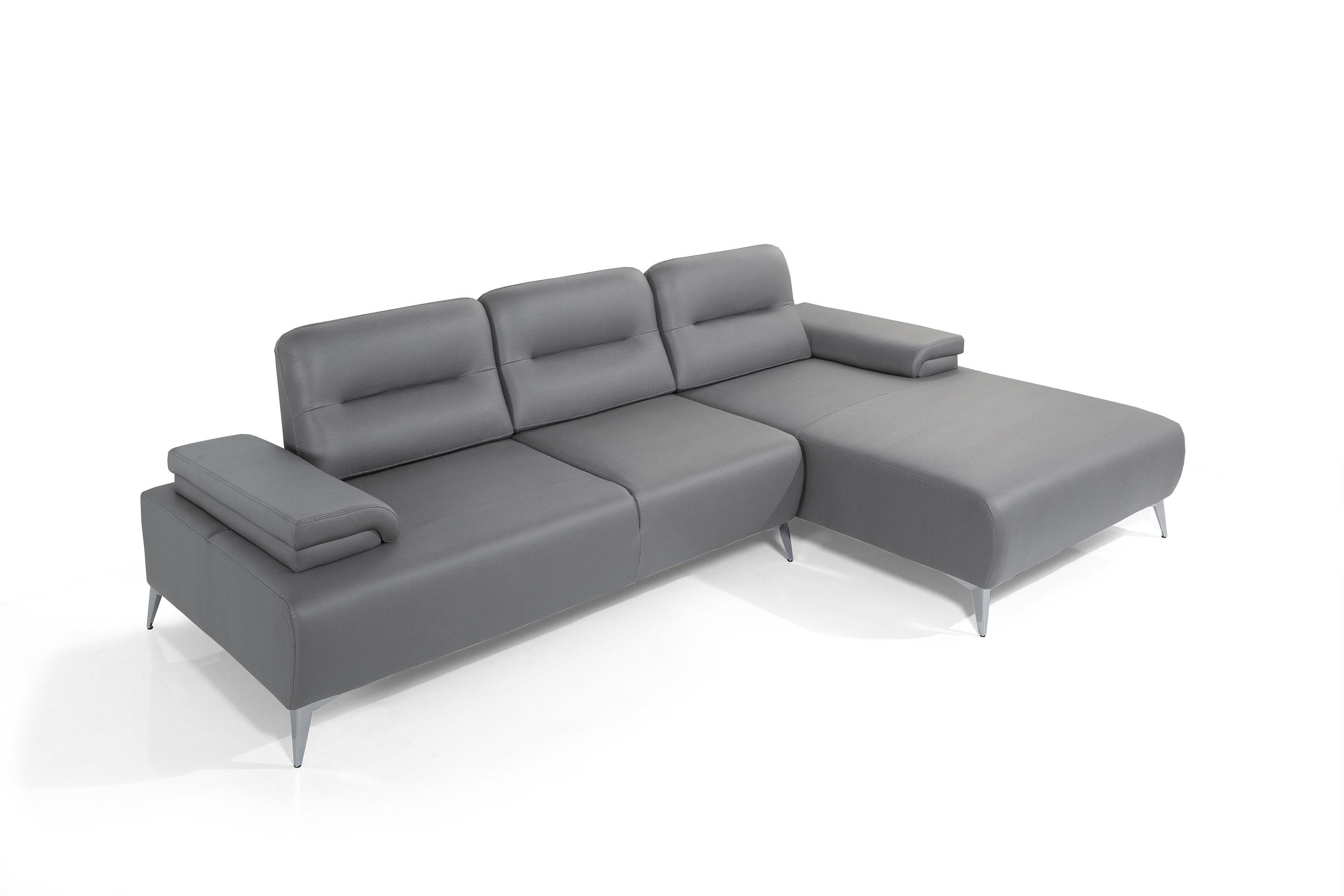 Contemporary Sectional SR1759-LGRY Ruslan SR1759-LGRY in Light Gray 