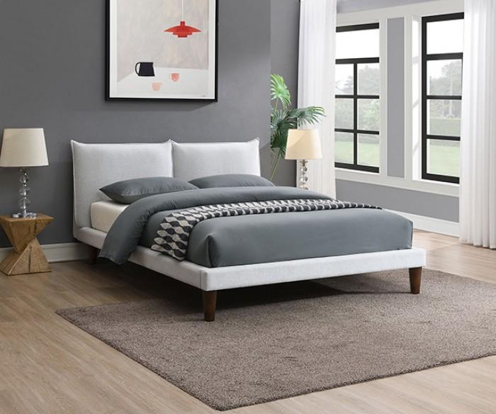 

    
Contemporary Light Gray Solid Wood Full Platform Bed Furniture of America Verwood FM71004LG
