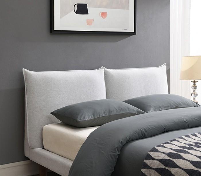 

    
Contemporary Light Gray Solid Wood Full Platform Bed Furniture of America Verwood FM71004LG
