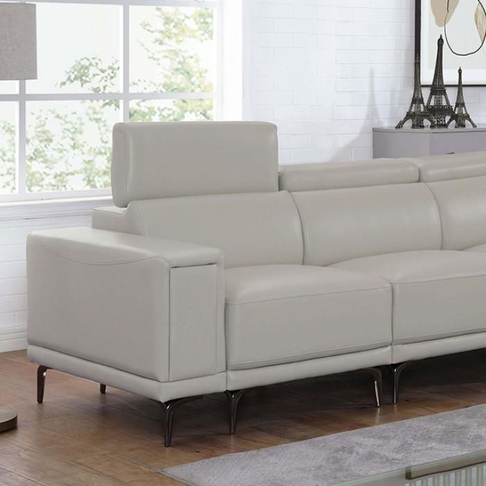 

    
Contemporary Light Gray Solid Wood Sectional Living Room Set 4PCS Furniture of America Brekstad FOA6476LG-SF-S-4PCS
