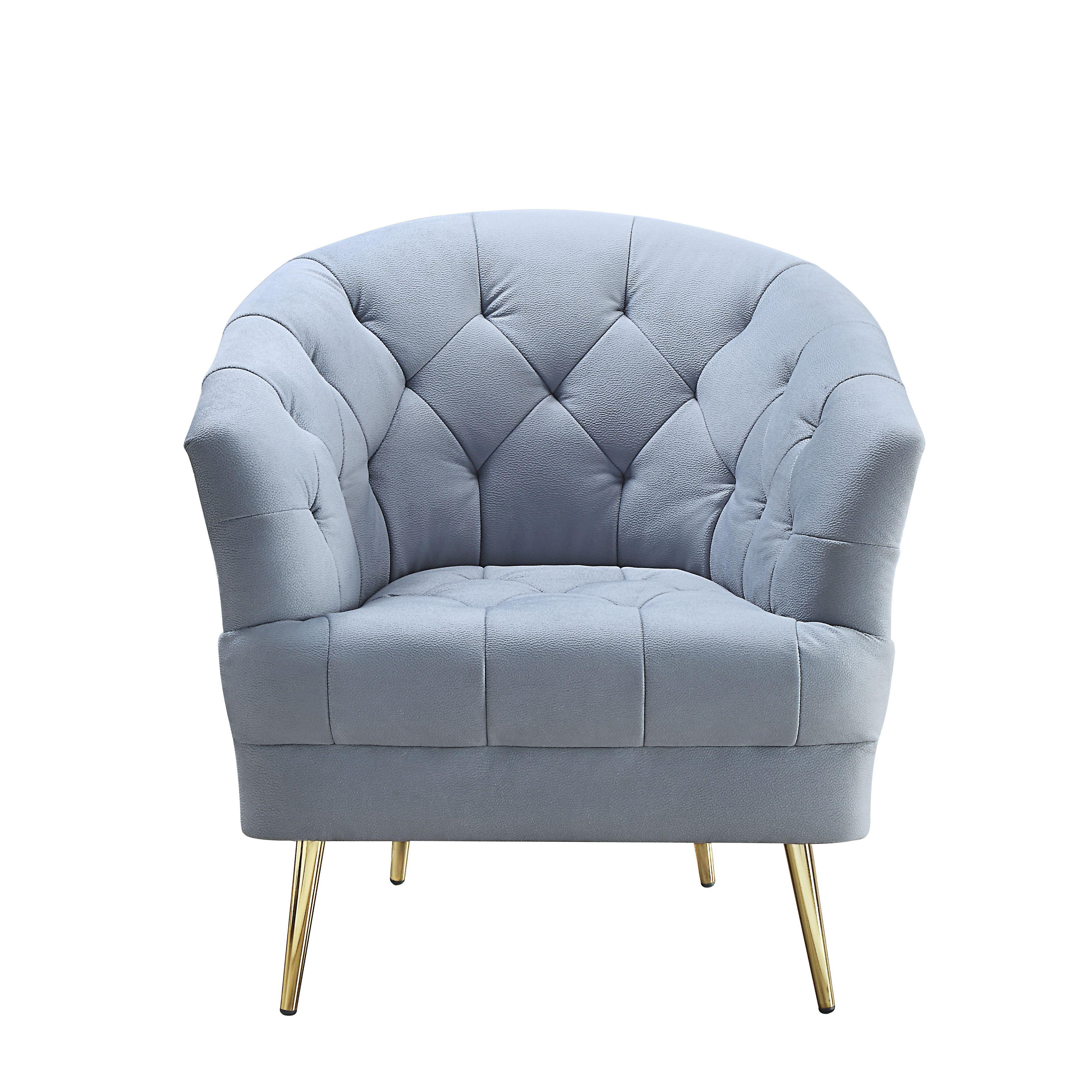 

    
Contemporary Light Gray Velvet Chair by Acme Bayram LV00208
