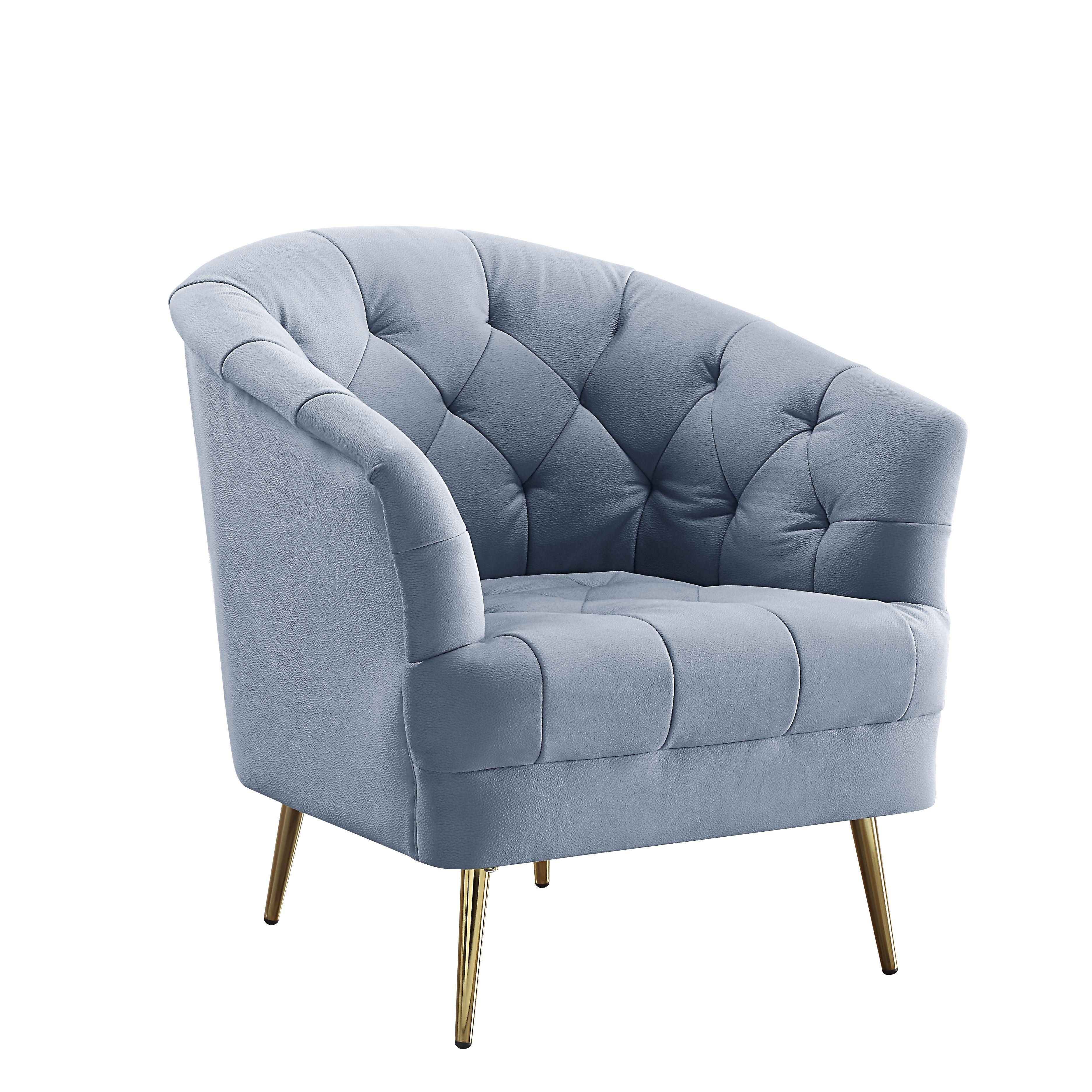 Contemporary, Classic Chair Bayram LV00208 in Light Gray Velvet
