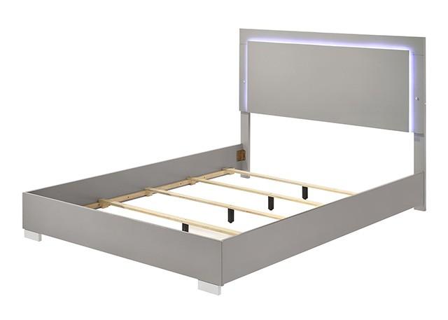 

    
Contemporary Light Taupe Engineered Wood Queen Platform Bedroom Set 3PCS Furniture of America Sinistra FM7211BG-Q-3PCS
