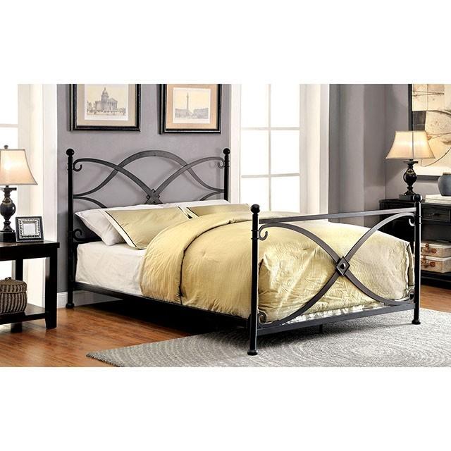 

    
Furniture of America Zaria Full Panel Bed CM7732-F Panel Bed Black CM7732-F
