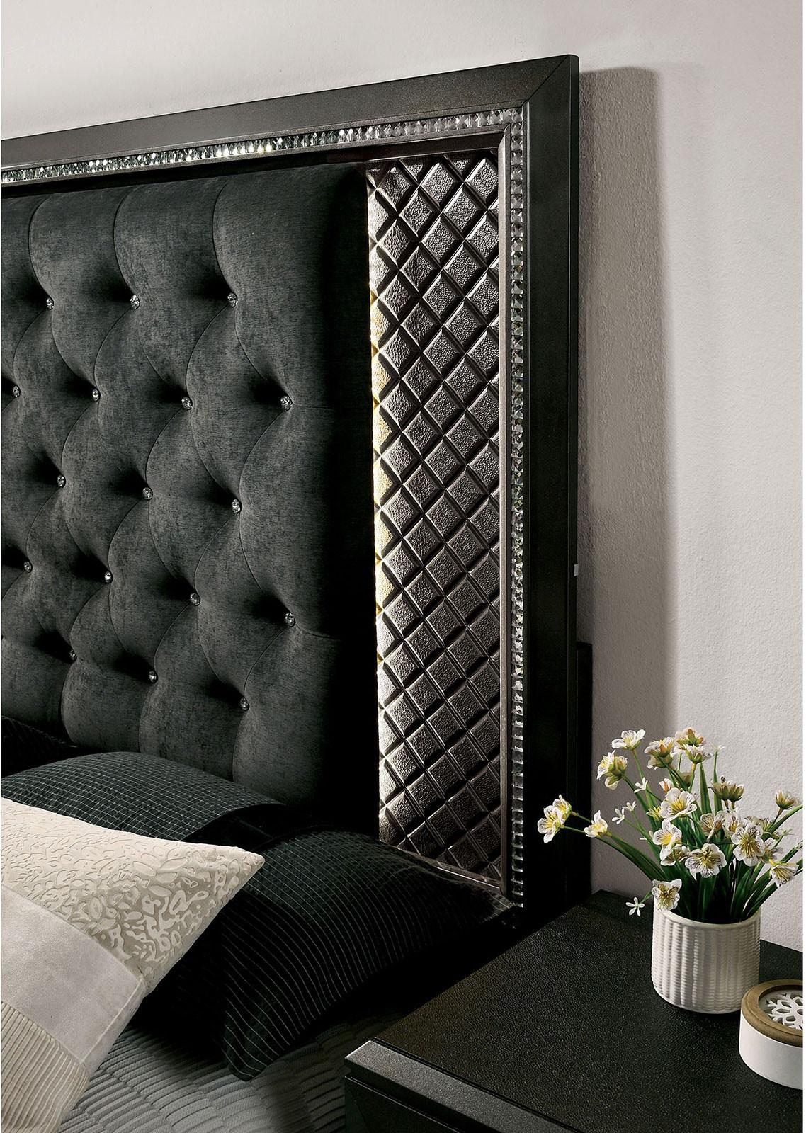 

                    
Furniture of America CM7584-EK-3PC Demetria Panel Bedroom Set Gray Fabric Purchase 
