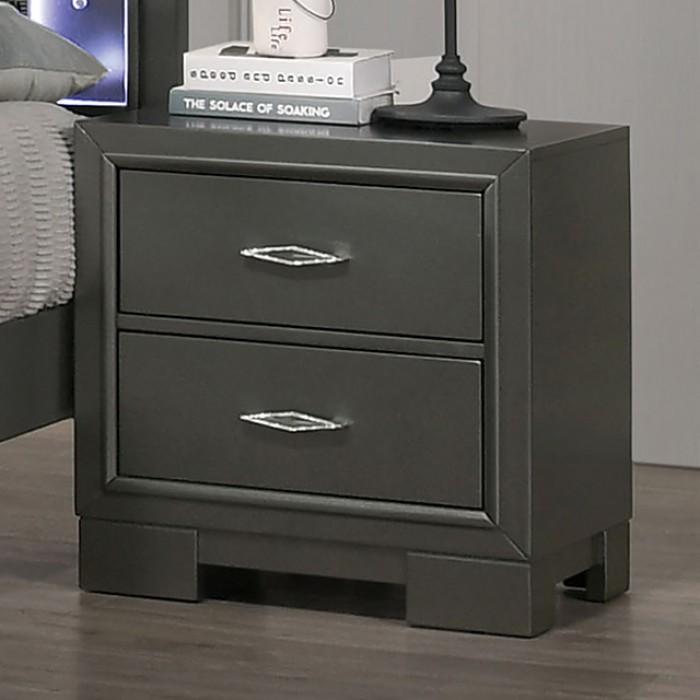 

    
Contemporary Metallic Gray Solid Wood Nightstand Furniture of America Alison CM7416GY-N
