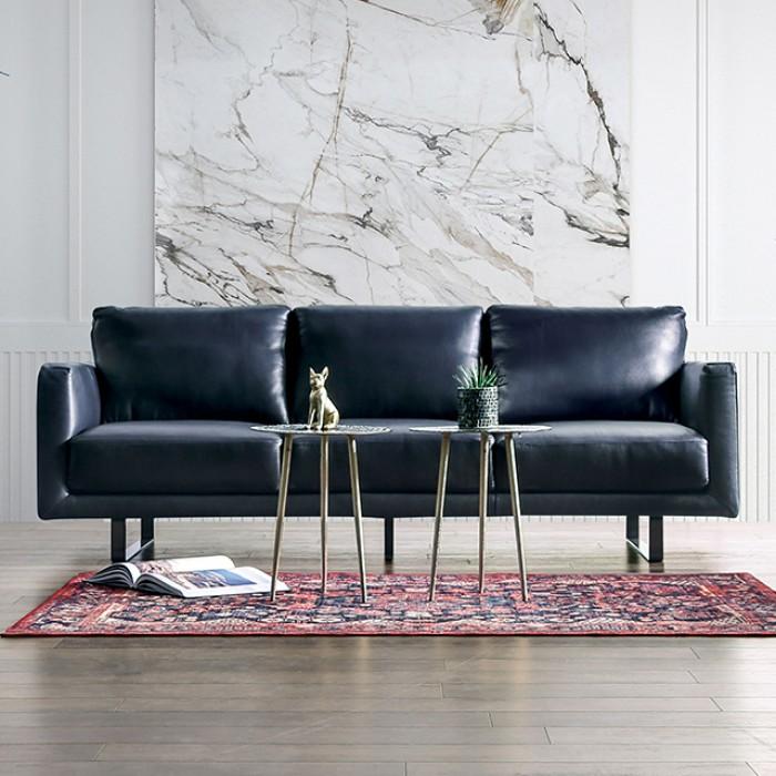 

    
Contemporary Midnight Blue Leather Sofa Furniture of America Mezzanotte FM90000-SF
