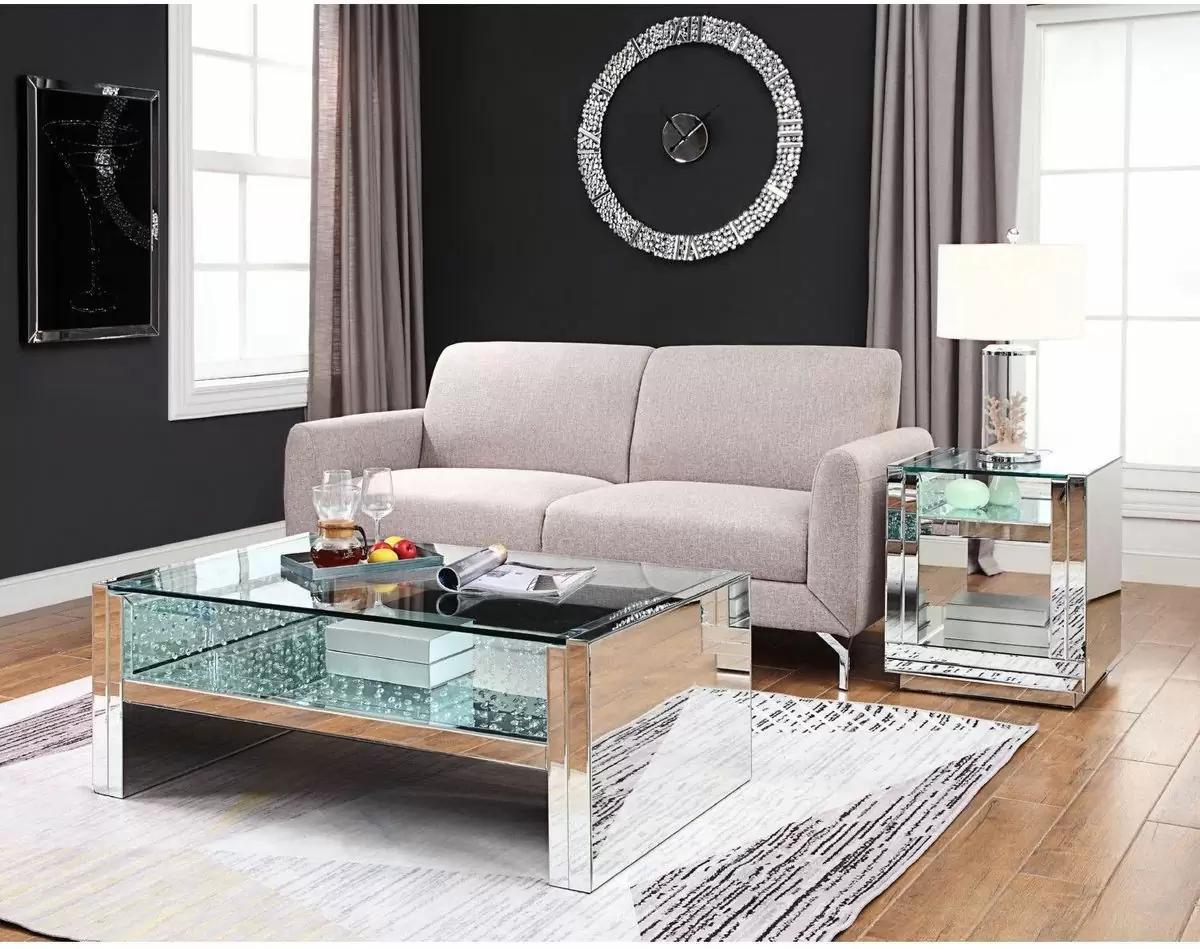 

    
Contemporary Mirrored Coffee Table + 2 End Tables by Acme Nysa 81470-3pcs
