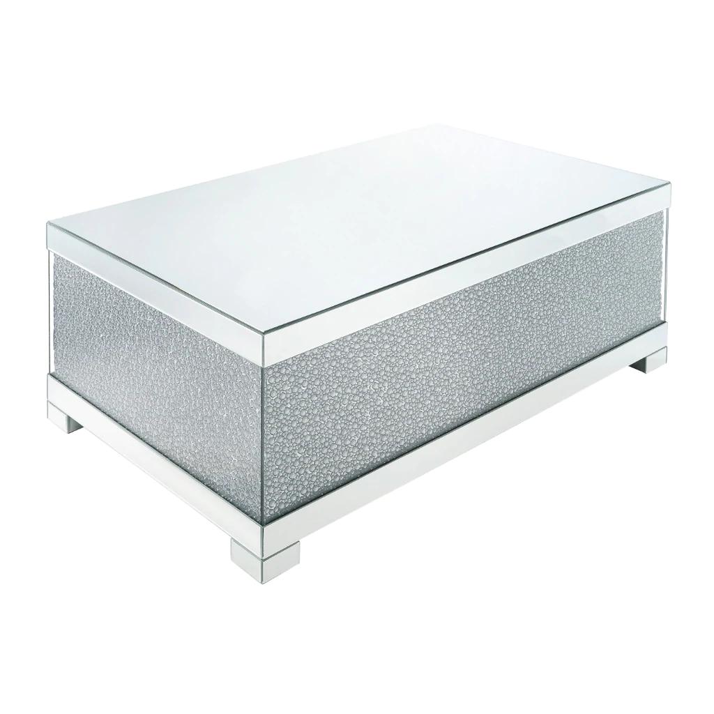 

    
Contemporary Mirrored & Faux Crystals Coffee Table by Acme Mallika 87910
