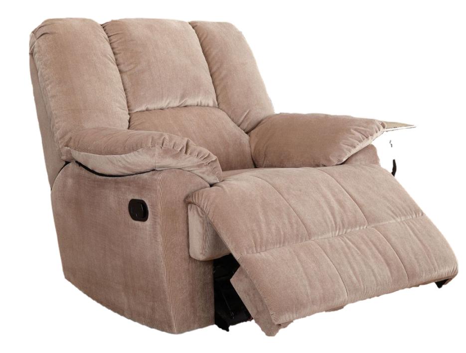 Contemporary Glider Reclining Chair Oliver 59094 in Mushroom 