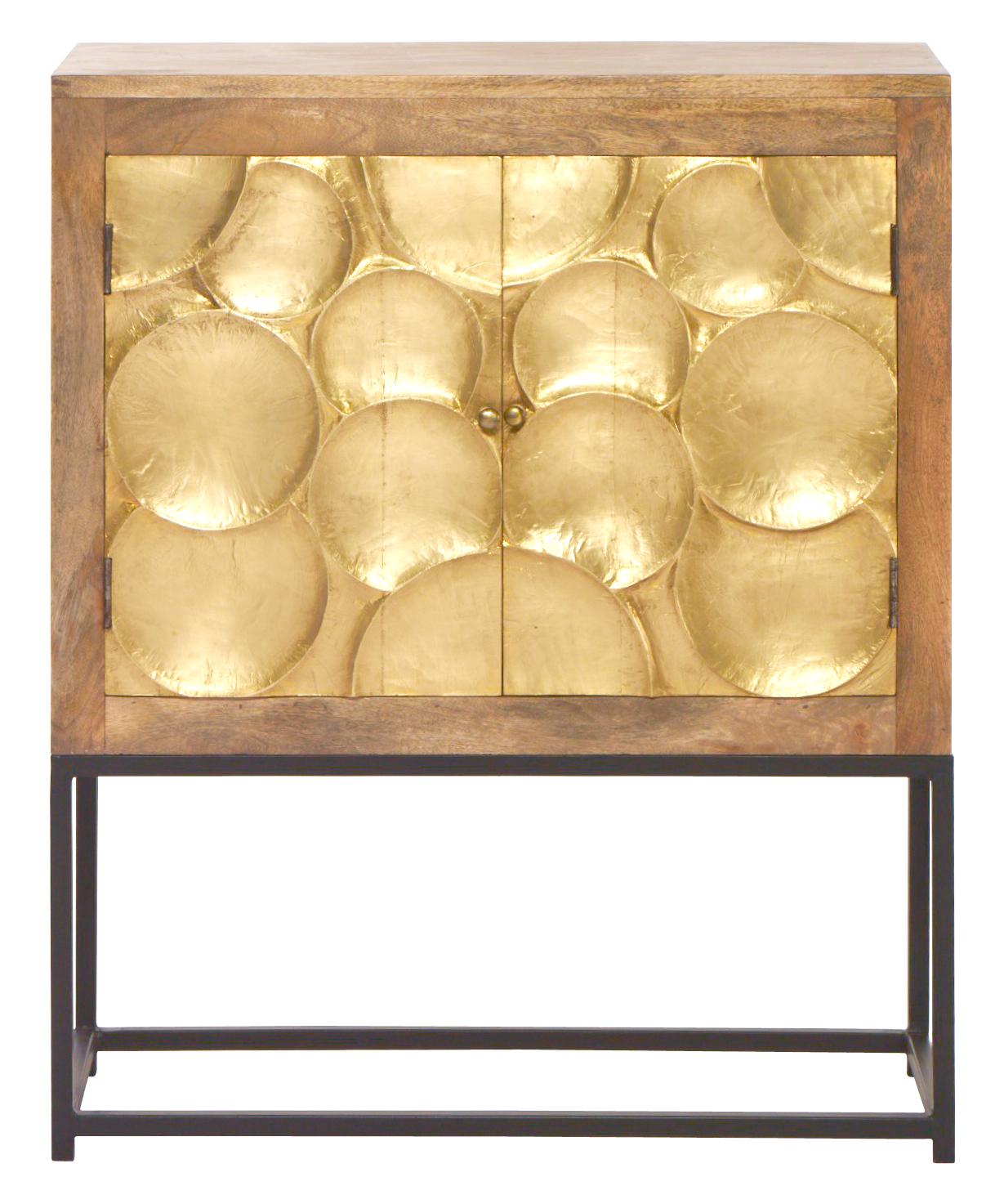 Contemporary Cabinet UCS-6825 Capiz Refinement UCS-6825 in Brass, Natural 