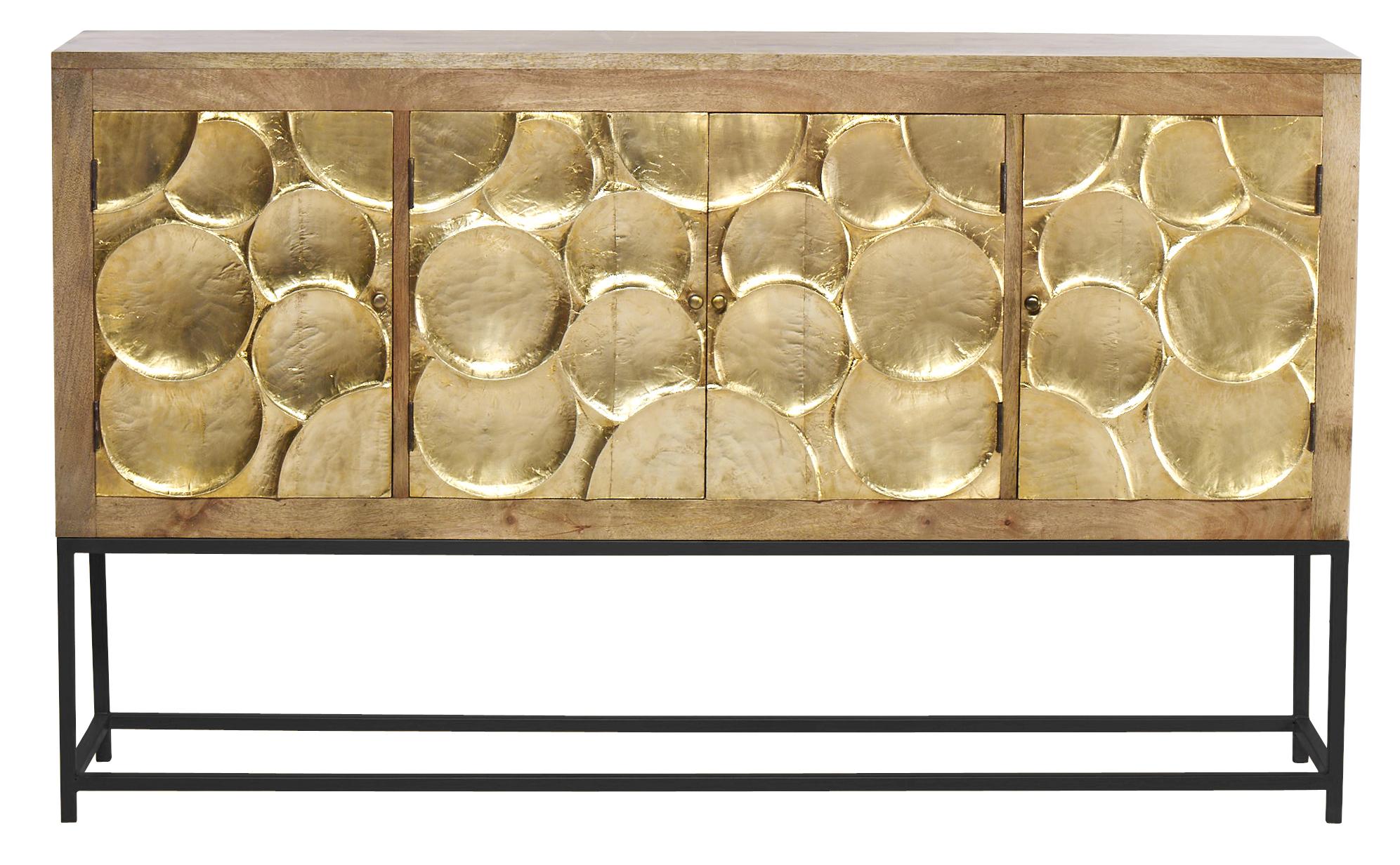 Contemporary Sideboard UCS-6824 Capiz Refinement UCS-6824 in Brass, Natural 