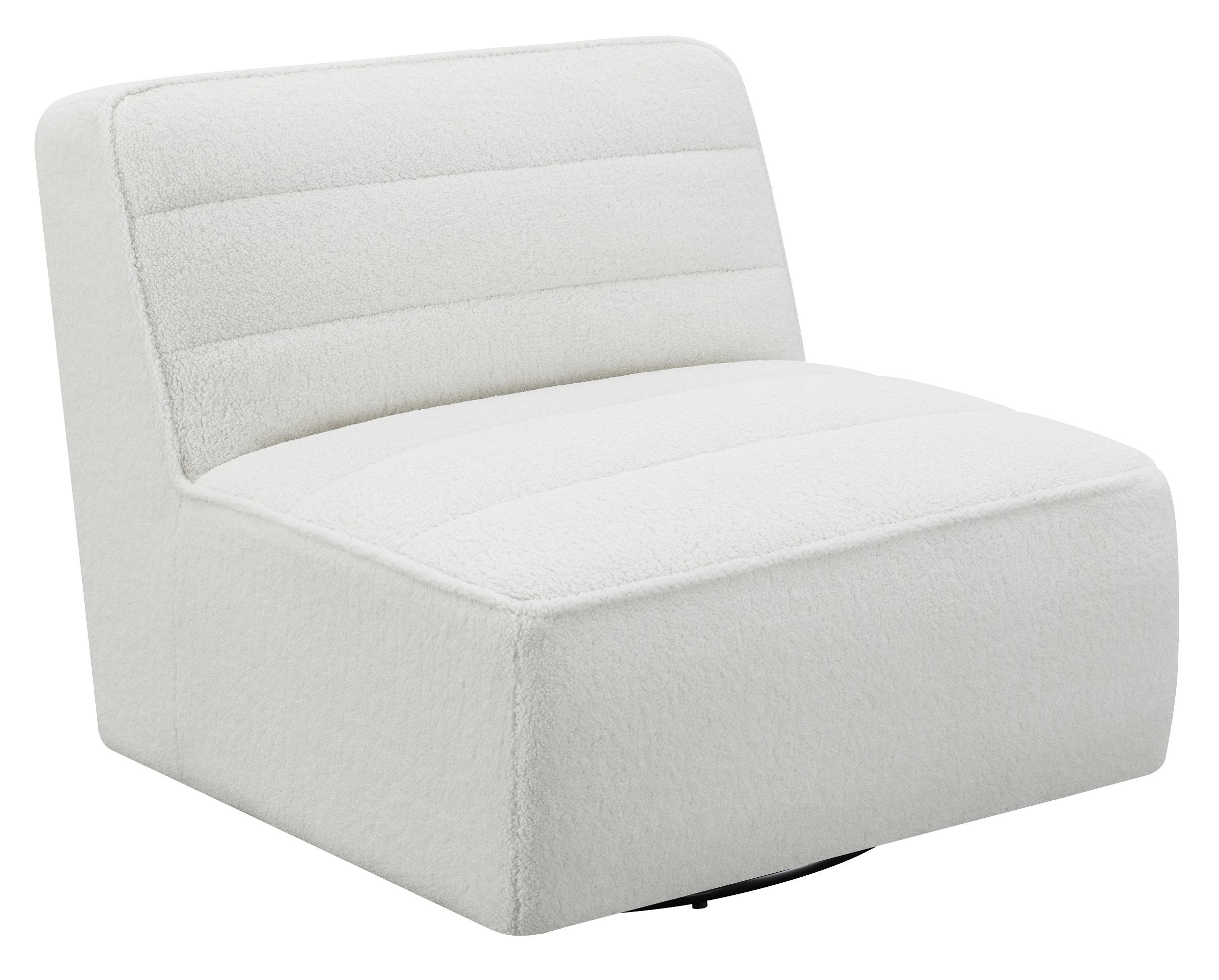 

    
Contemporary Natural Faux Sheep Skin Swivel Armless Chair Coaster 905723
