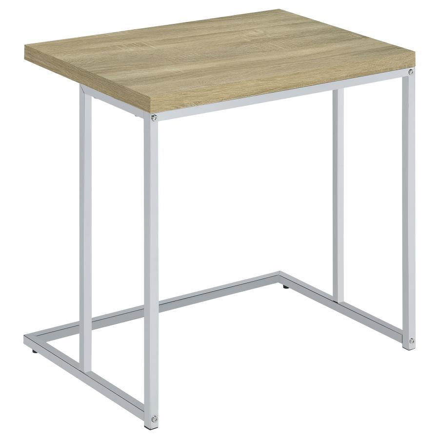

    
Contemporary Natural Finish Wood & Metal Snack Table Coaster 936129
