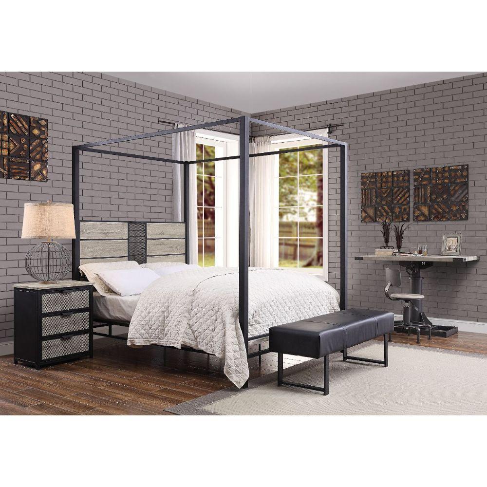 

    
Contemporary Natural & Sandy Gray Queen 4pcs Bedroom Set by Acme Baara 22040Q-4pcs
