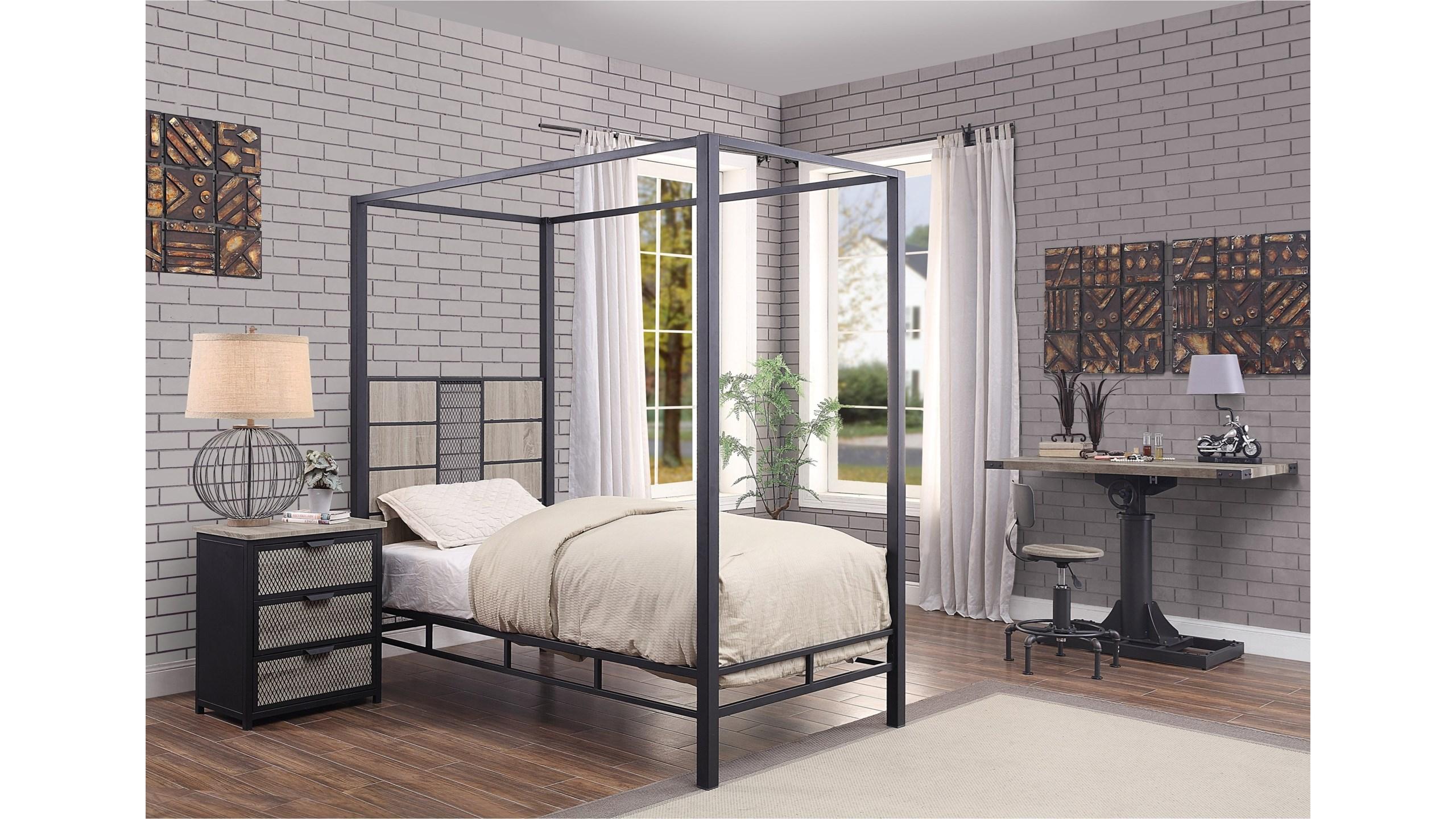 Contemporary Bedroom Set Baara 22050T-4pcs in Natural 