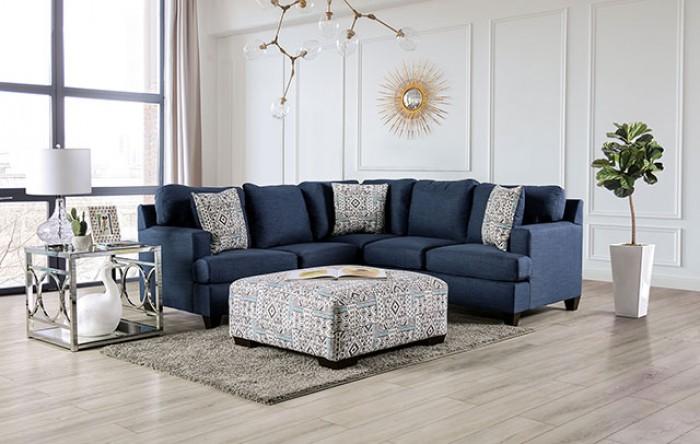 

    
Contemporary Navy Denim-like Fabric Sectional Sofa Furniture of America SM5410 Bayswater
