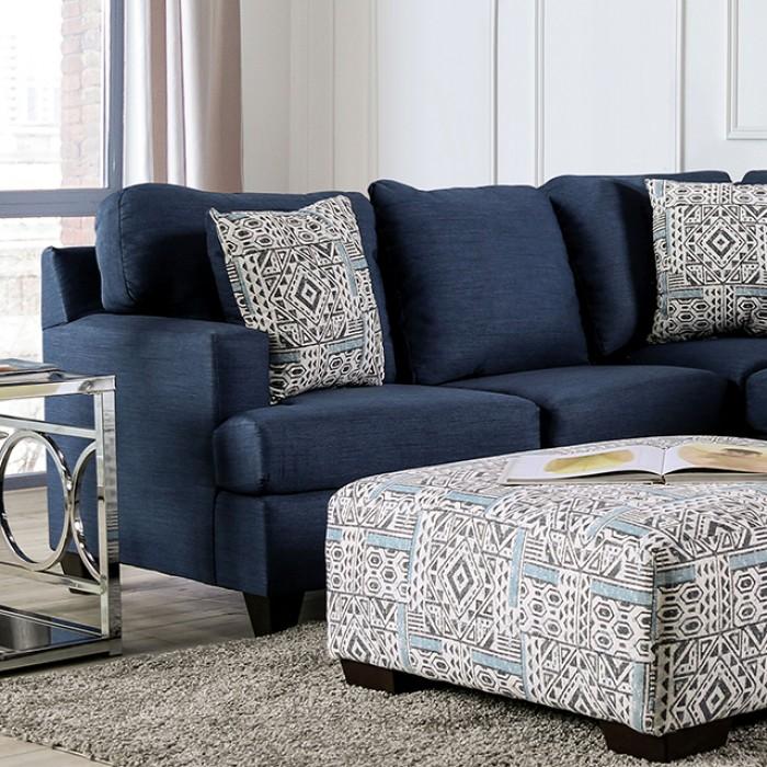 

    
Contemporary Navy Denim-like Fabric Sectional Sofa Furniture of America SM5410 Bayswater
