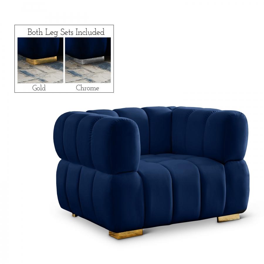 

    
Contemporary Navy Engineered Wood Chair Meridian Furniture Gwen 670Navy-C
