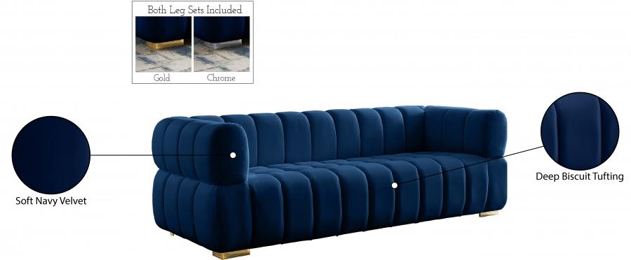 

    
 Shop  Contemporary Navy Engineered Wood Sofa Meridian Furniture Gwen 670Navy-S
