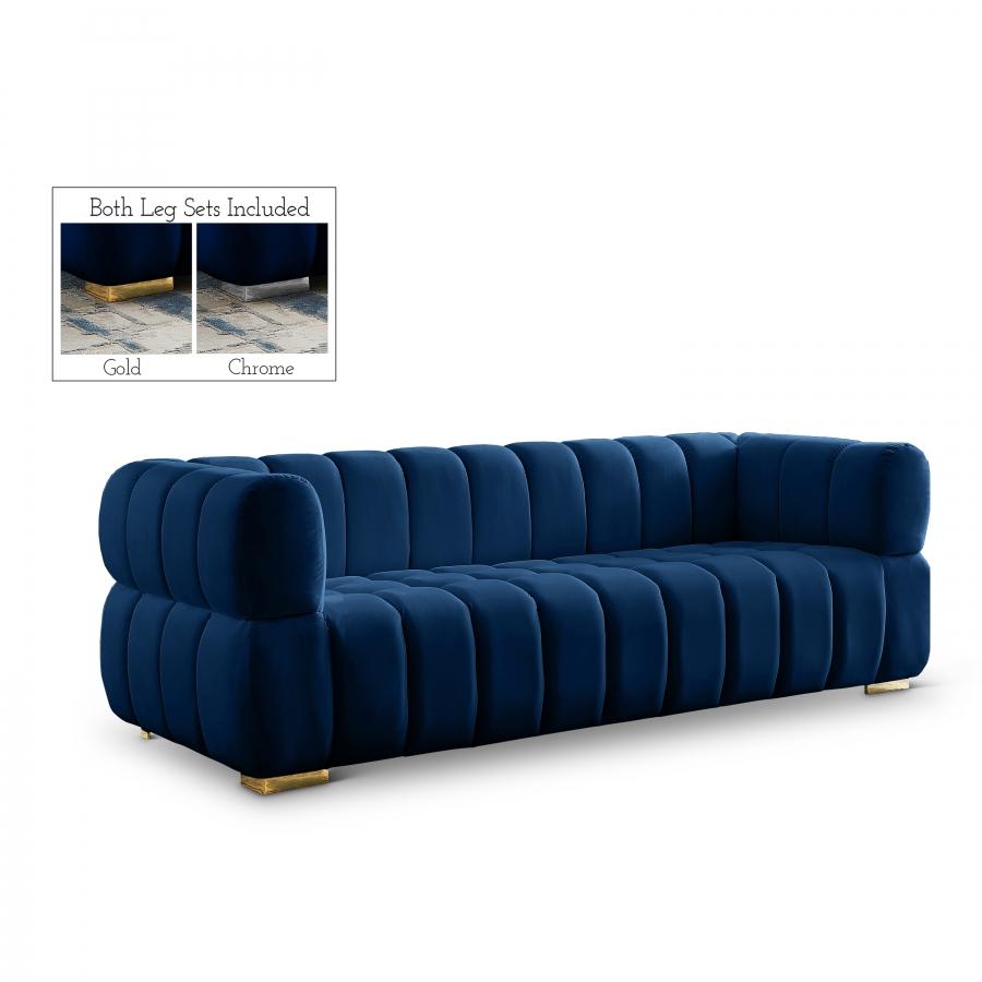 

    
Contemporary Navy Engineered Wood Sofa Meridian Furniture Gwen 670Navy-S
