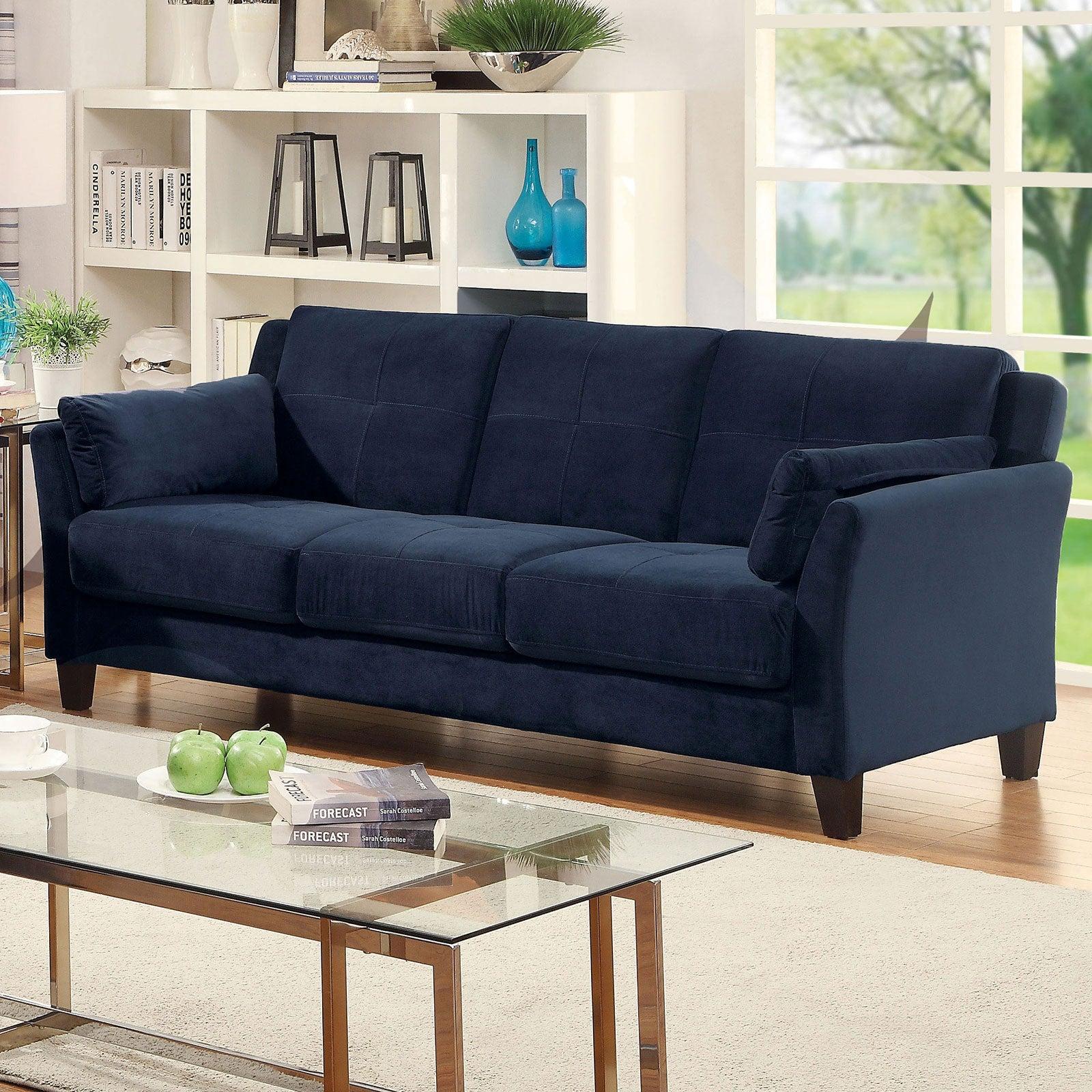 

    
Contemporary Navy Flannelette Sofa Furniture of America CM6716NV-SF Ysabel
