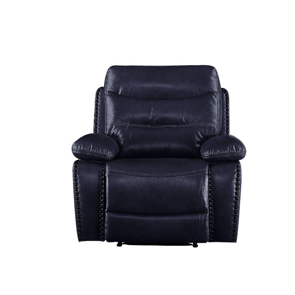 

    
Contemporary Navy Leather Motion Sofa + Loveseat + Recliner w/ Console by Acme Aashi 55370-3pcs
