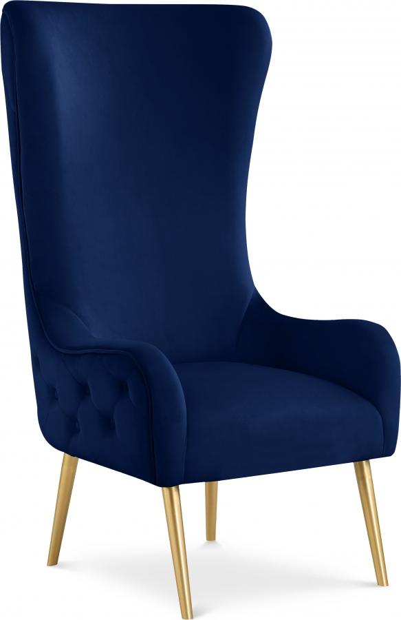 

    
Contemporary Navy Metal/Velvet Accent Chair Meridian Furniture Alexander 536Navy
