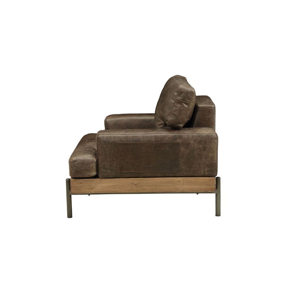 

    
 Order  Contemporary Oak & Chocolate  Leather Sofa + Chair by Acme Silchester 52475-2pcs
