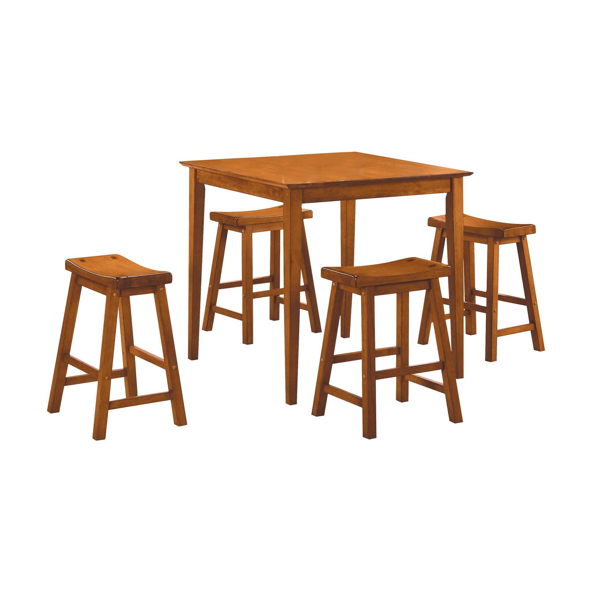 Contemporary Counter Height Set 5302A Saddleback 5302A in Oak 