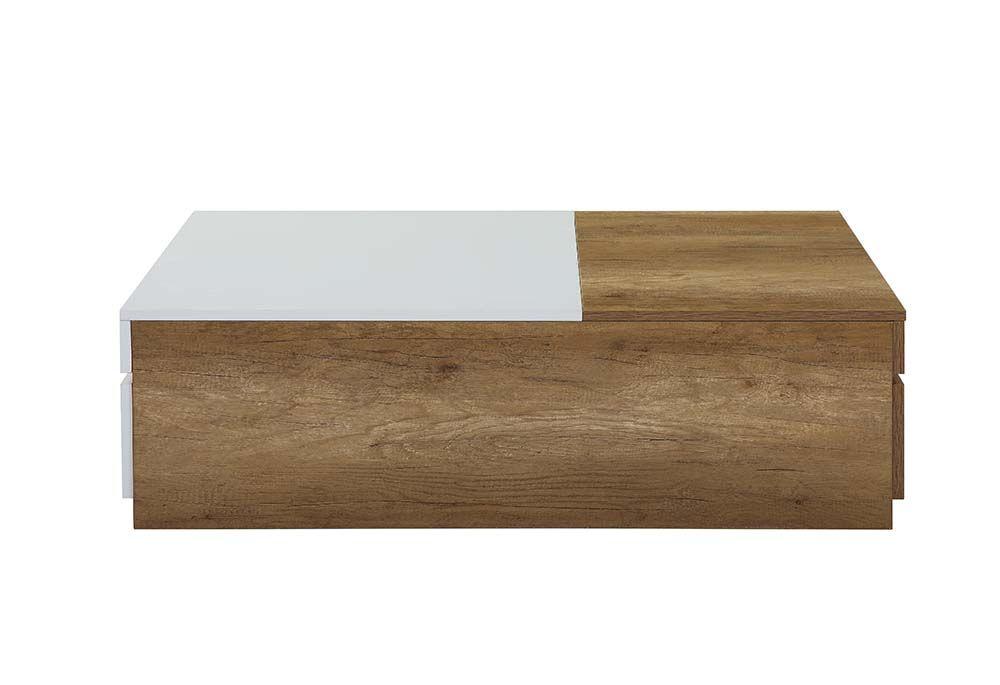 

    
Contemporary Oak & White Coffee Table by Acme Aafje LV00797
