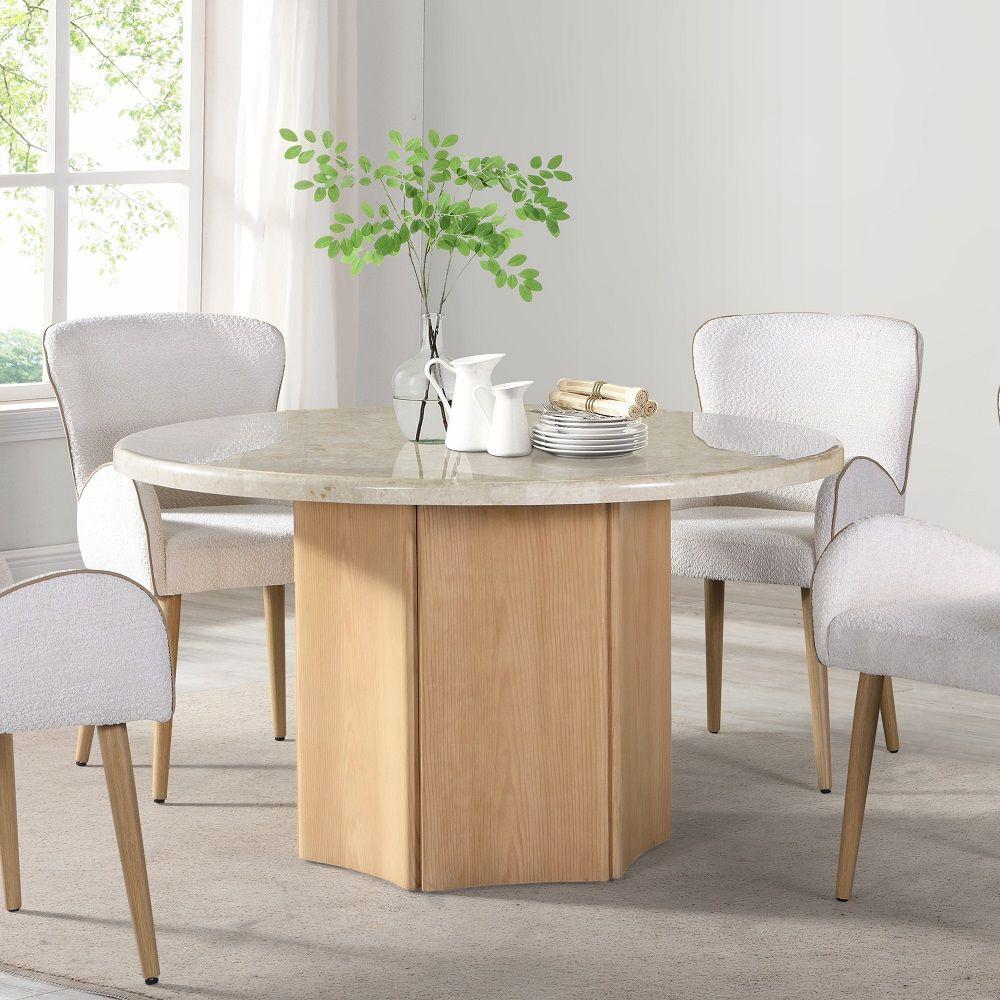 

    
Contemporary Oak/White Wood Round Dining Table Set 5PCS Acme Qwin DN02875-5PCS
