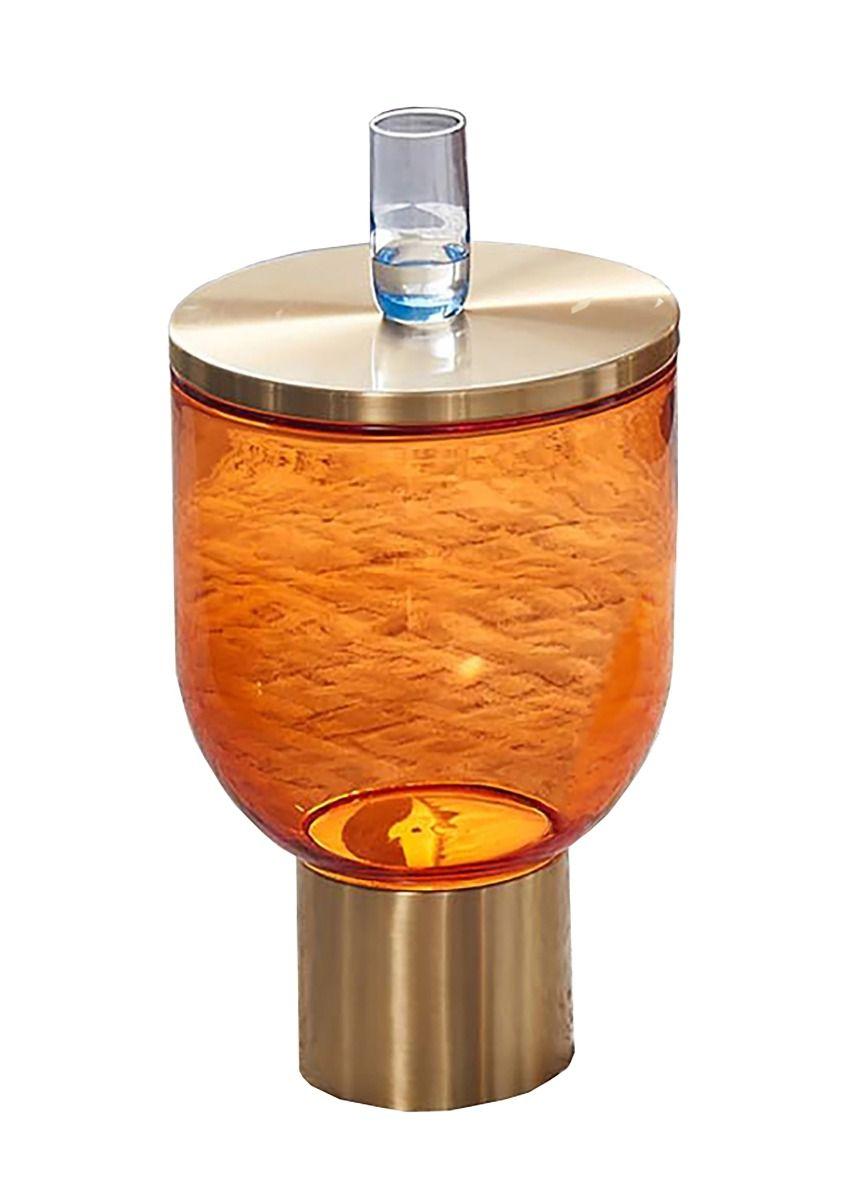 

    
Contemporary Orange Glass and Metal End Table American Eagle ET-W9320-ORG-ET
