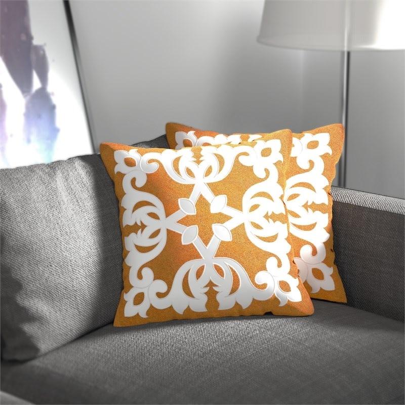 

    
Contemporary Orange Linen Accent Pillows Set 2pcs Furniture of America PL8058-2PK Trudy
