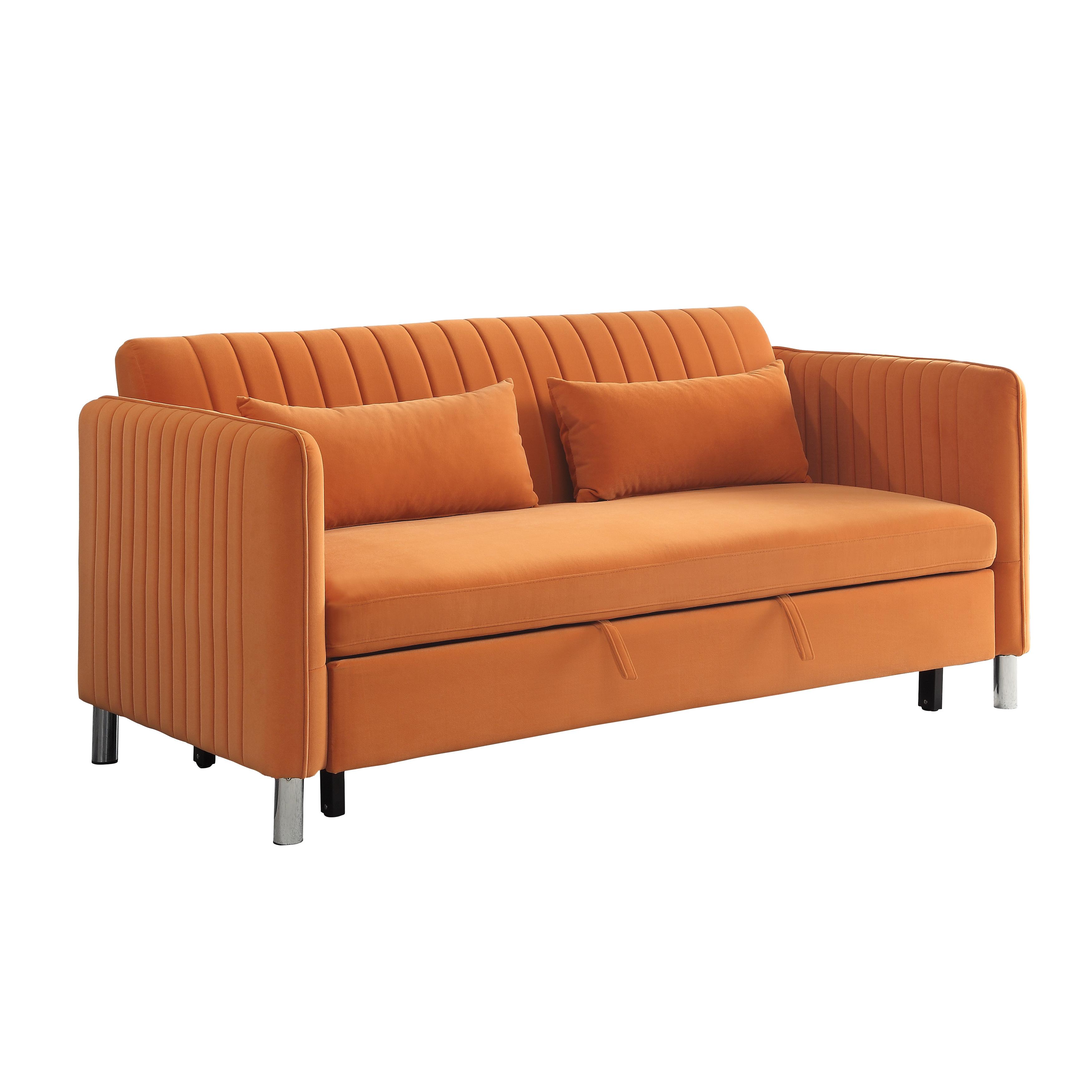 

    
Contemporary Orange Solid Wood Sofa Homelegance 9406RN-3CL Greenway
