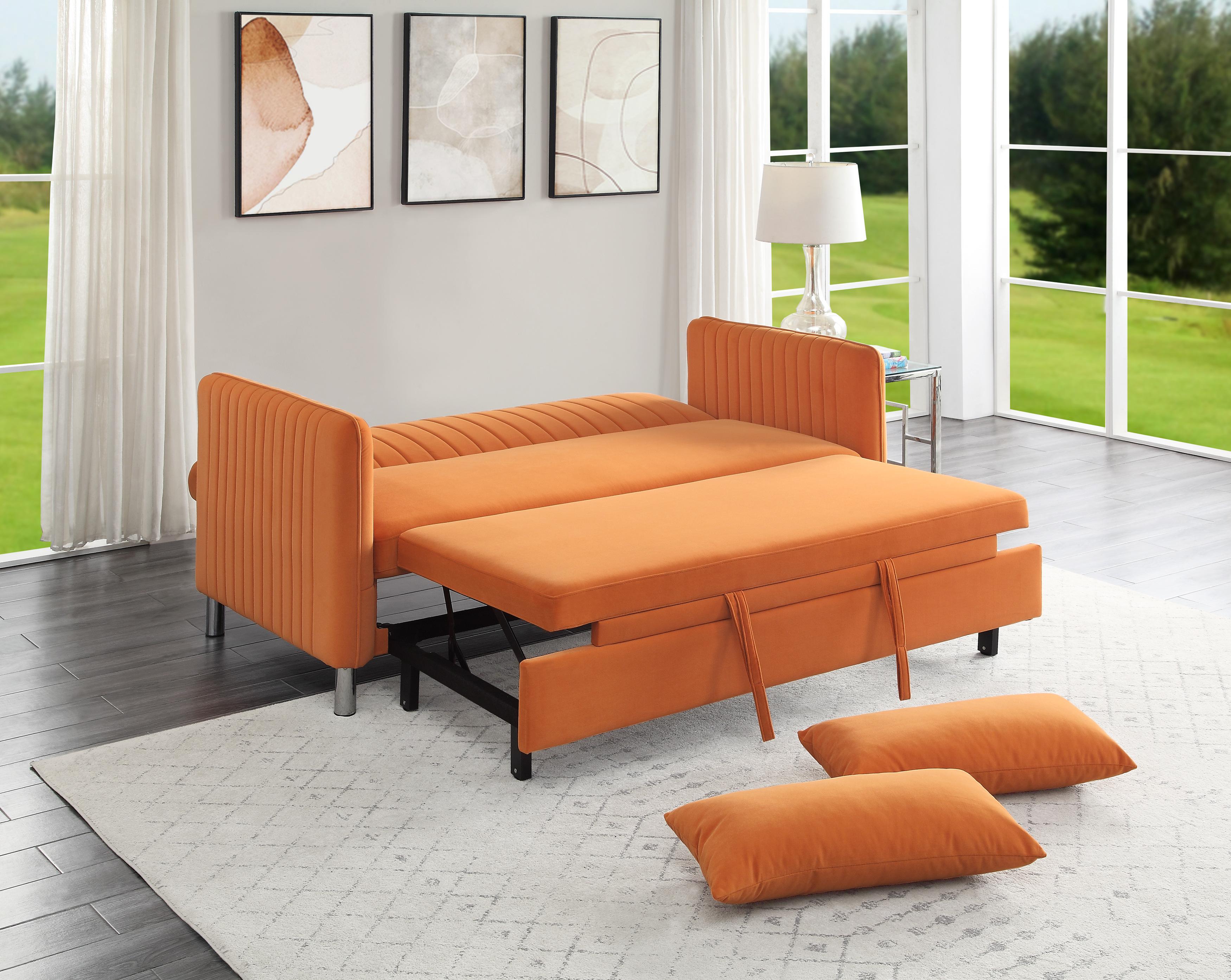

    
9406RN-3CL Contemporary Orange Solid Wood Sofa Homelegance 9406RN-3CL Greenway
