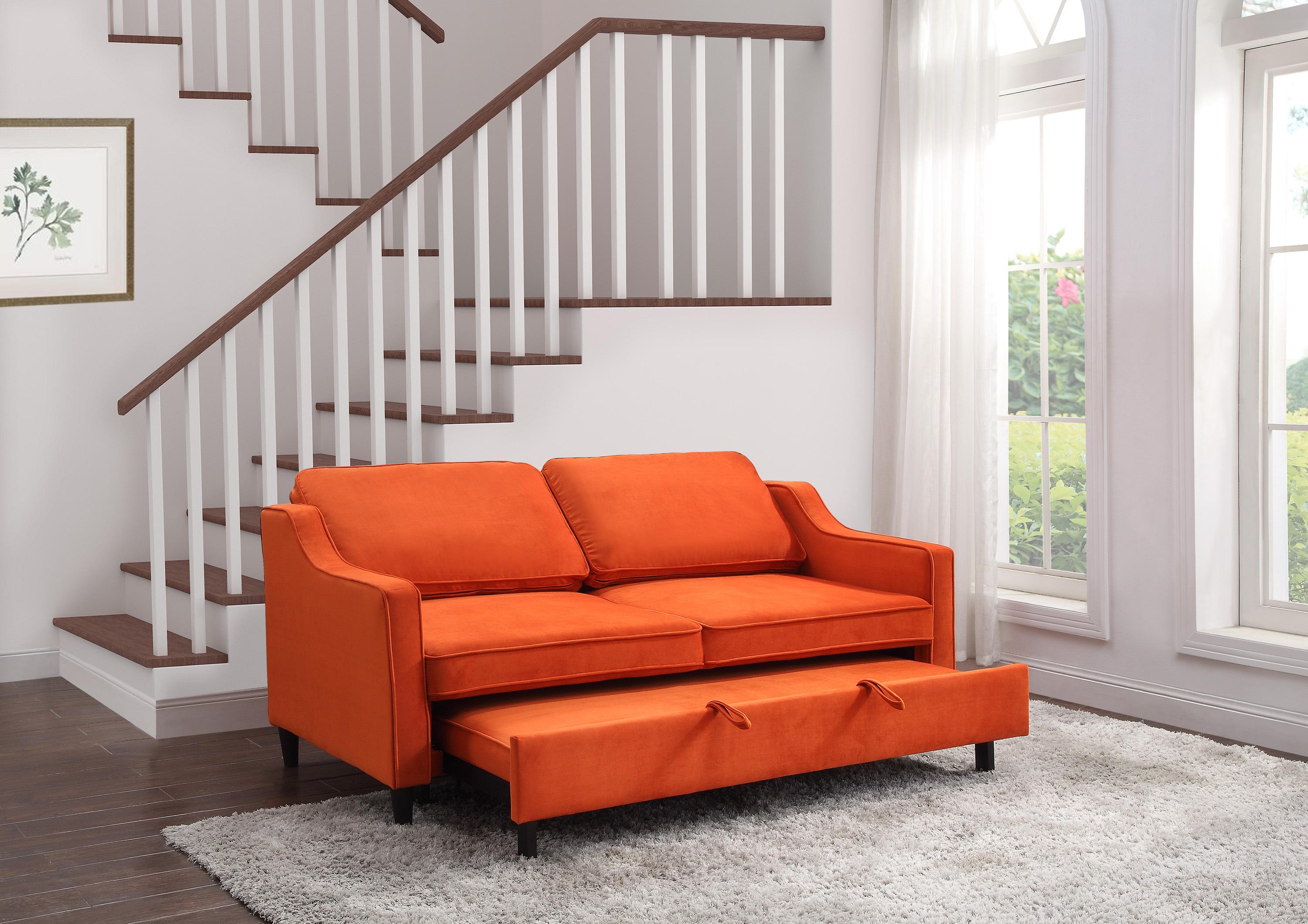 

                    
Buy Contemporary Orange Solid Wood Sofa Homelegance 9428RN-3CL Adelia
