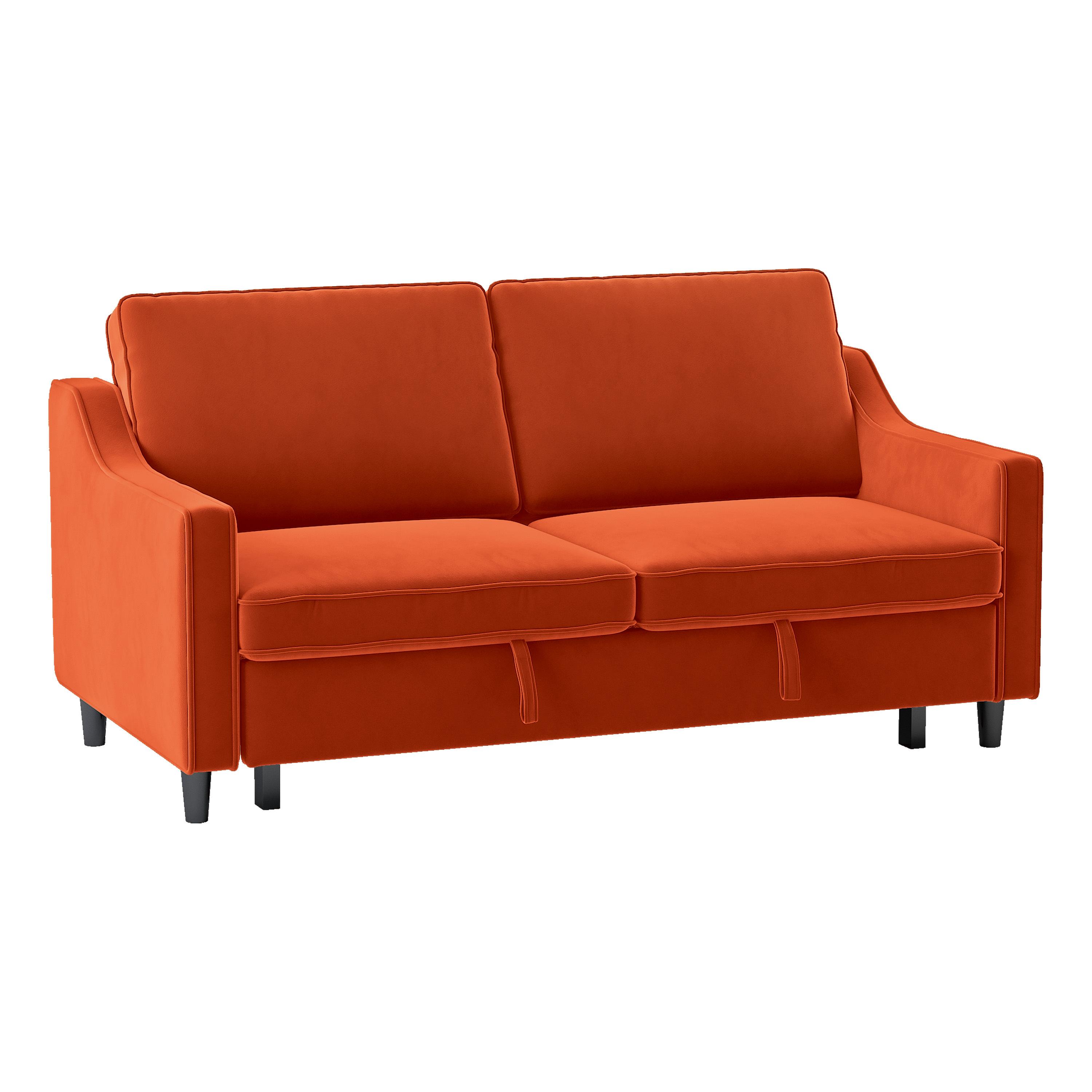 

    
Contemporary Orange Solid Wood Sofa Homelegance 9428RN-3CL Adelia
