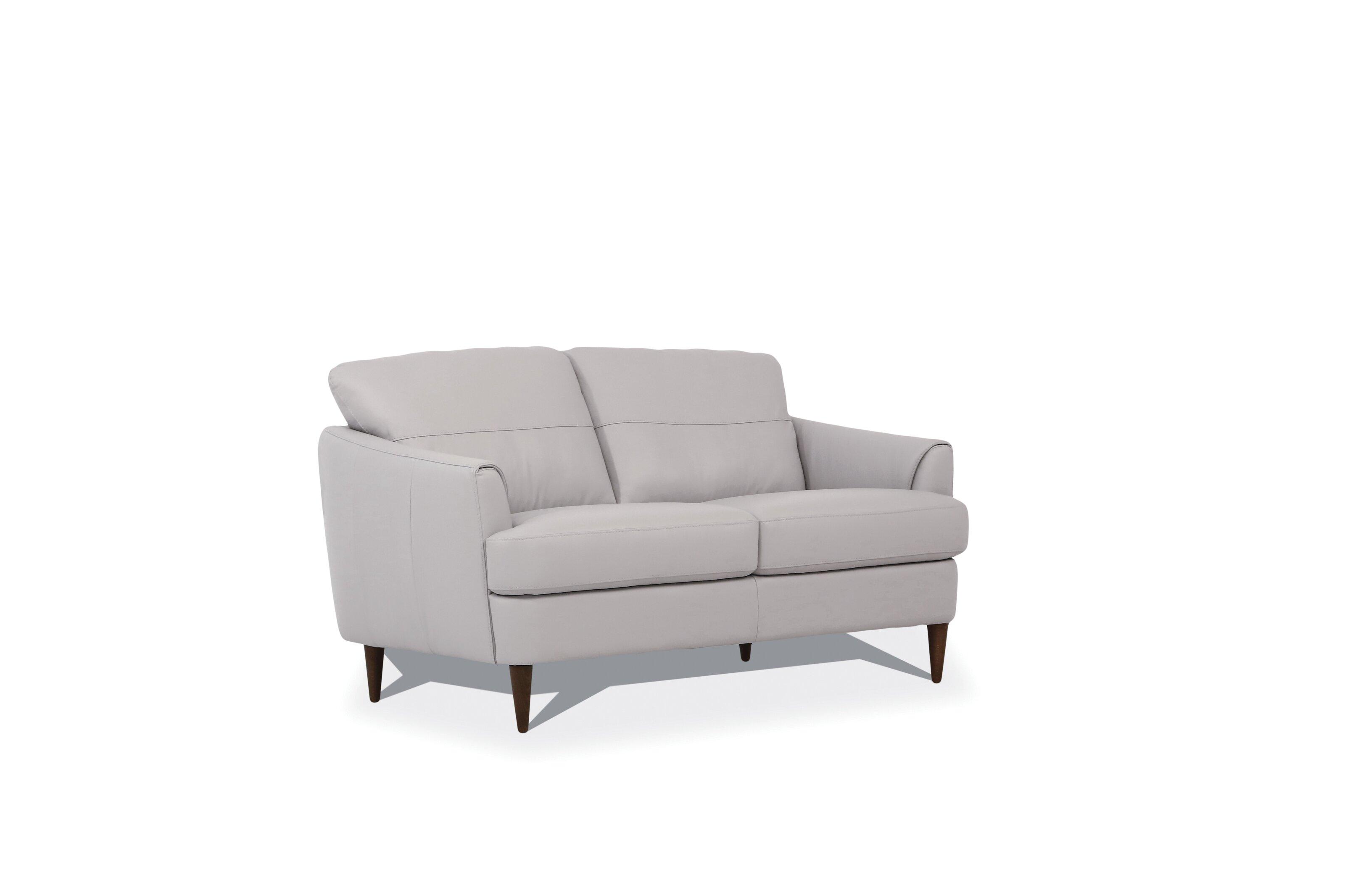 Contemporary Loveseat Helena 54576 in Pearl Leather
