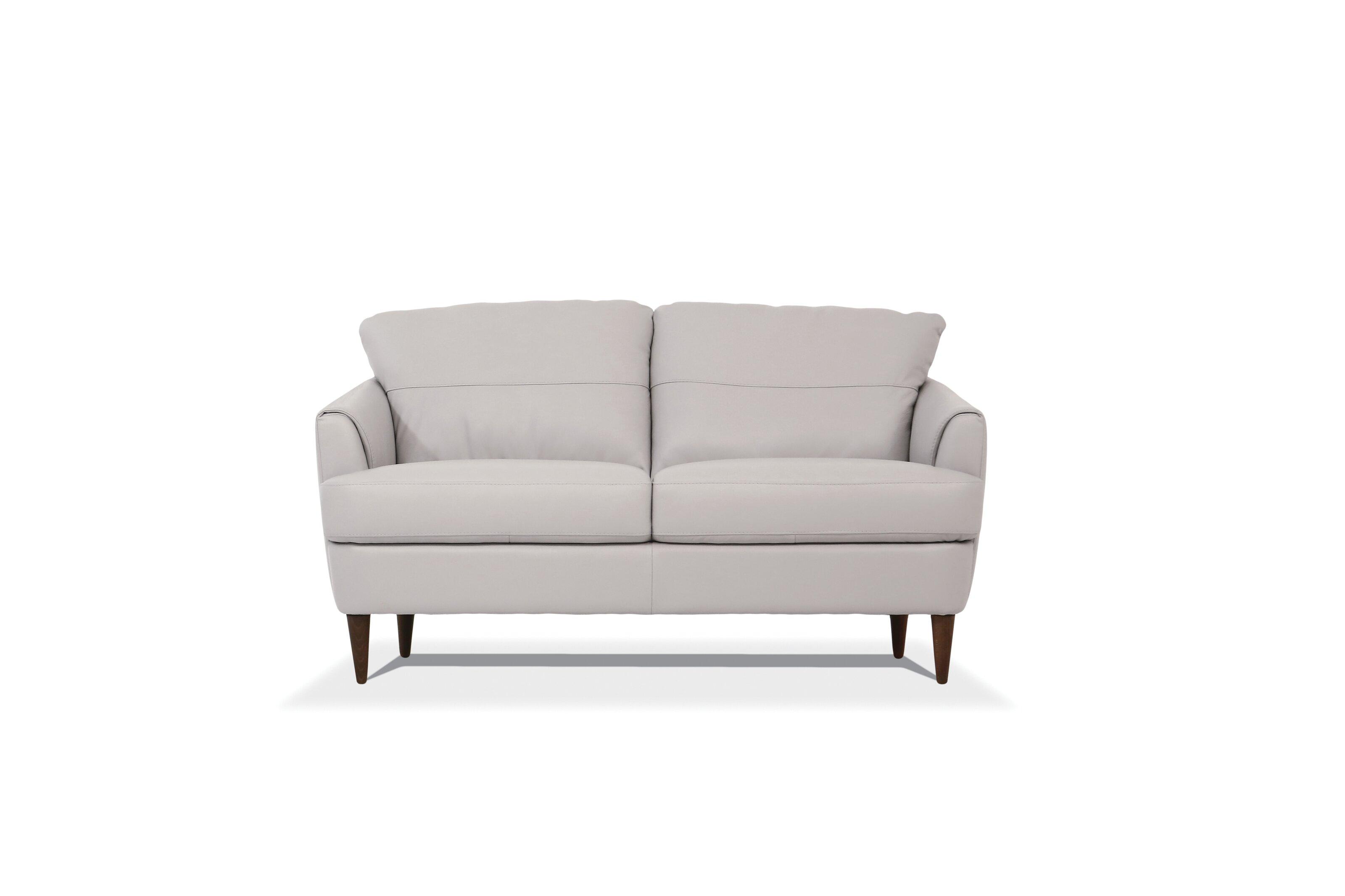 

    
Contemporary Pearl Gray Leather Loveseat by Acme Helena 54576
