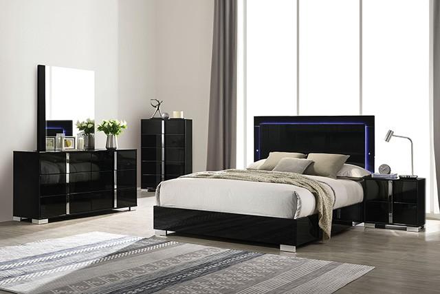 

        
Furniture of America Sinistra King Platform Bedroom Set 3PCS FM7211BK-EK-3PCS Platform Bedroom Set Black  65125292919498
