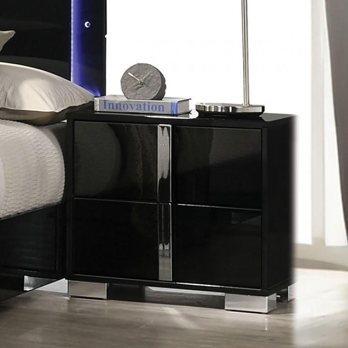 

        
Furniture of America Sinistra Queen Platform Bedroom Set 6PCS FM7211BK-Q-6PCS Platform Bedroom Set Black  65192591949849
