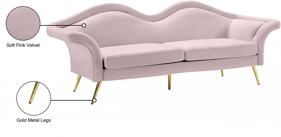 

    
 Shop  Contemporary Pink Engineered Wood Living Room Set 2PCS Meridian Furniture Lips 607Pink-S-2PCS
