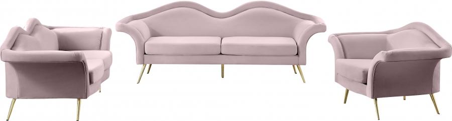 

    
 Shop  Contemporary Pink Engineered Wood Loveseat Meridian Furniture Lips 607Pink-L
