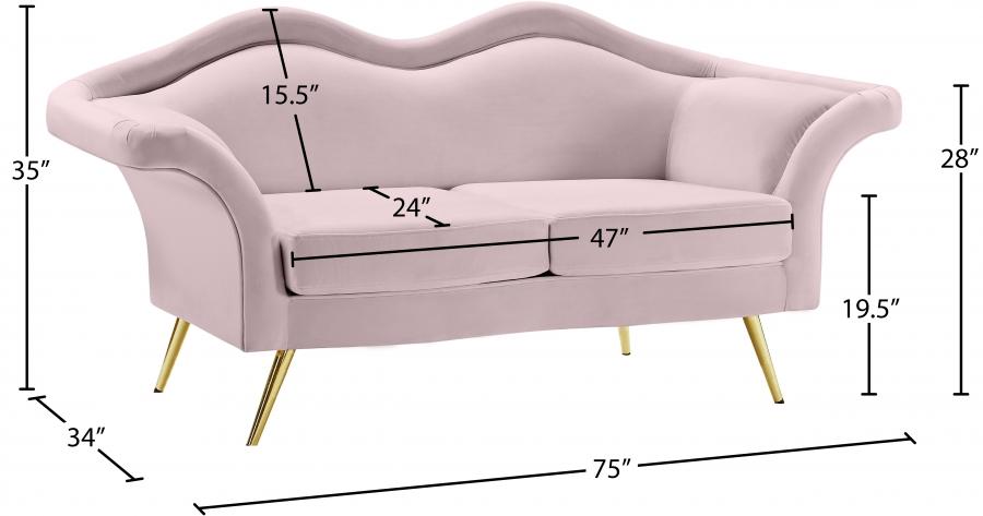 

    
 Order  Contemporary Pink Engineered Wood Loveseat Meridian Furniture Lips 607Pink-L
