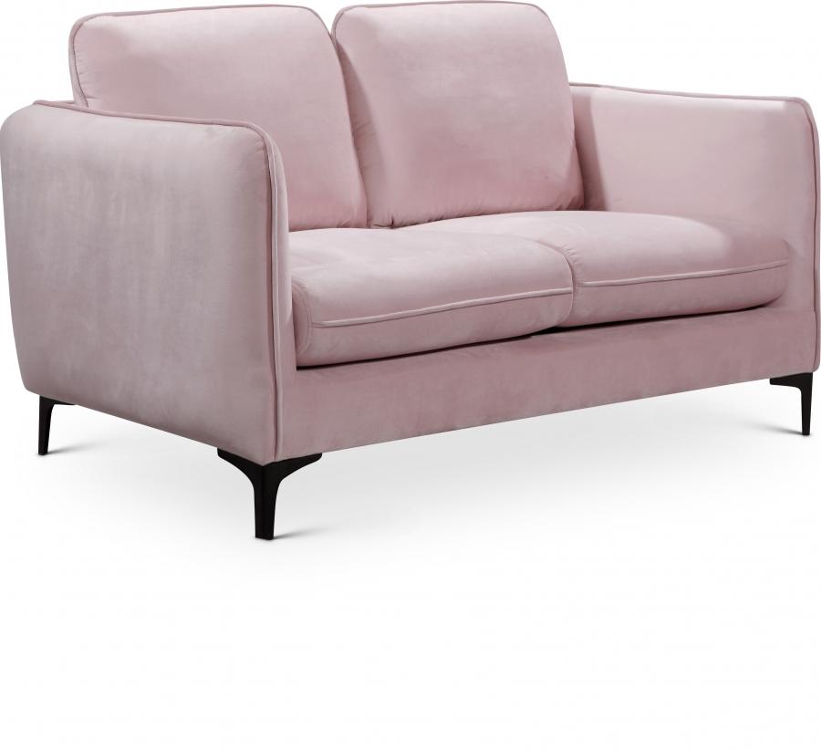 

    
Contemporary Pink Engineered Wood Loveseat Meridian Furniture Poppy 690Pink-L
