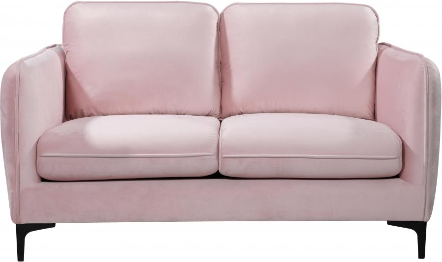 

    
Contemporary Pink Engineered Wood Loveseat Meridian Furniture Poppy 690Pink-L
