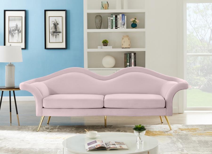 

    
Contemporary Pink Engineered Wood Sofa Meridian Furniture Lips 607Pink-S
